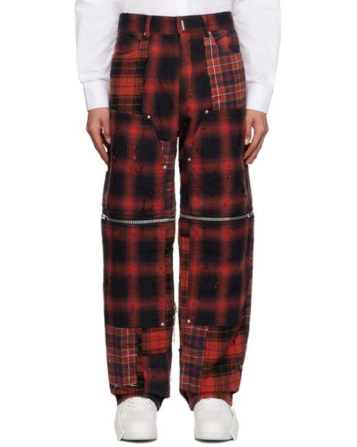 Givenchy Red & Black Two-in-one Trousers for men