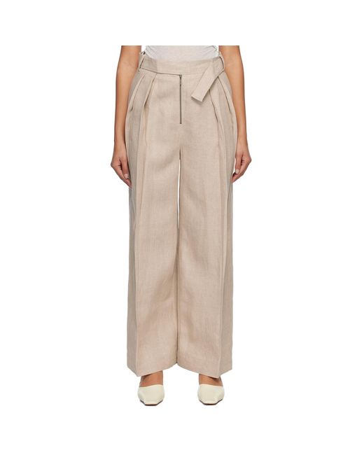 Subtle Le Nguyen Natural Pleated Trousers