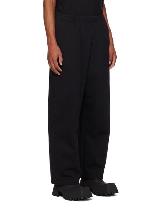 Balenciaga Black Embroidered Sweatpants for men