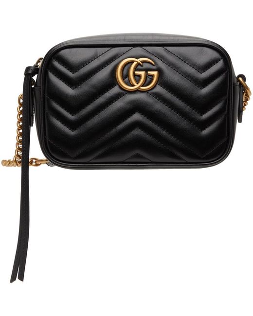Gucci Black Mini Gg Marmont 2.0 Camera Bag