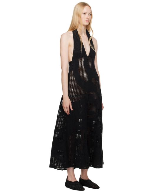 Nanushka Black Fotini Midi Dress