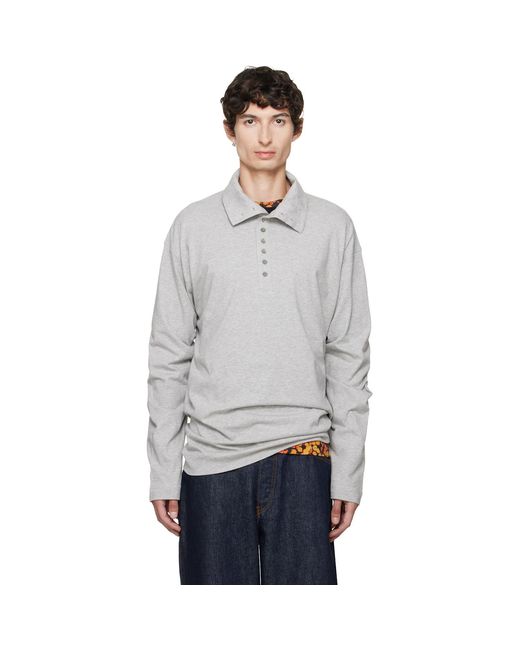 Dries Van Noten Gray Cotton Polo for men