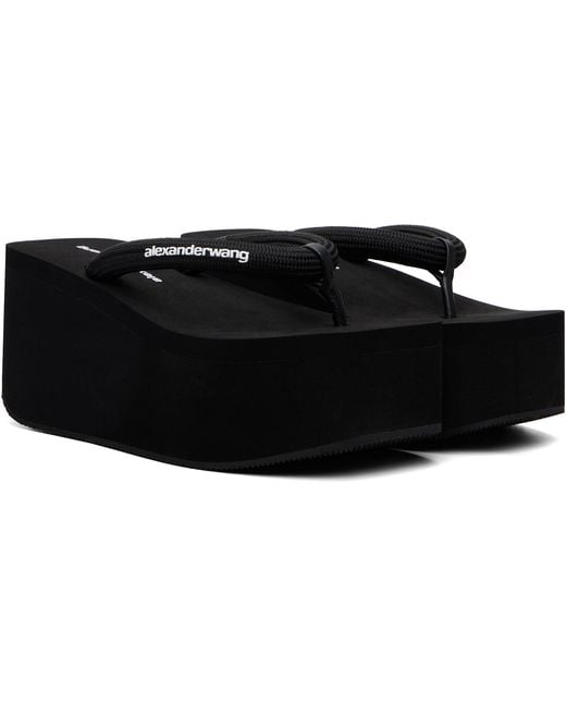 Alexander Wang Black Jenna Thong Platform Heeled Sandals