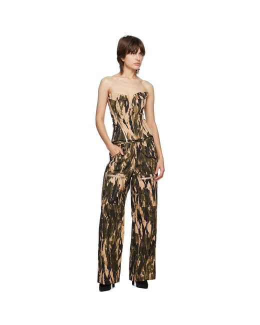 Dion Lee Black Khaki V-Wire Corset