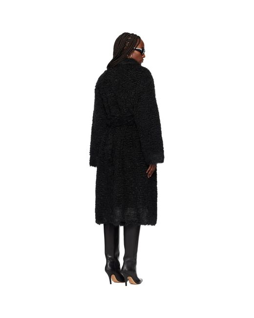 TONYWACK Black Oversized Faux-Fur Coat