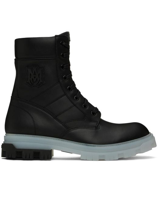 Amiri Black Leather Boots for men