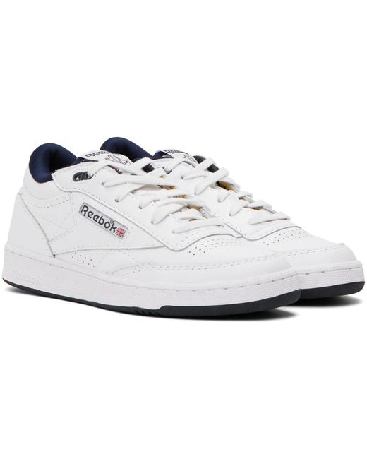 Reebok White Club C 85 Logo-print Leather Low-top Trainers for men