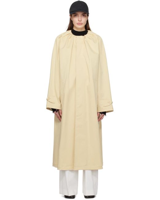 MM6 by Maison Martin Margiela Natural Yellow Gathered Neck Trench Coat