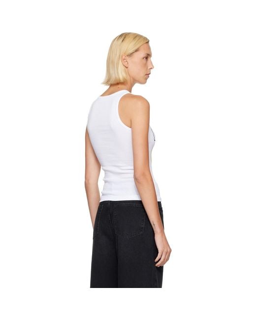 Ganni White Banana Tank Top