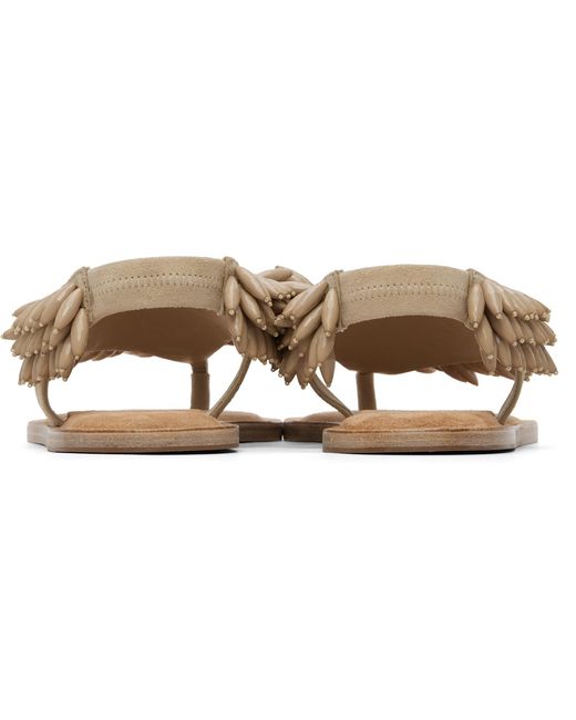 Balmain Black Suede & Beads Sandals