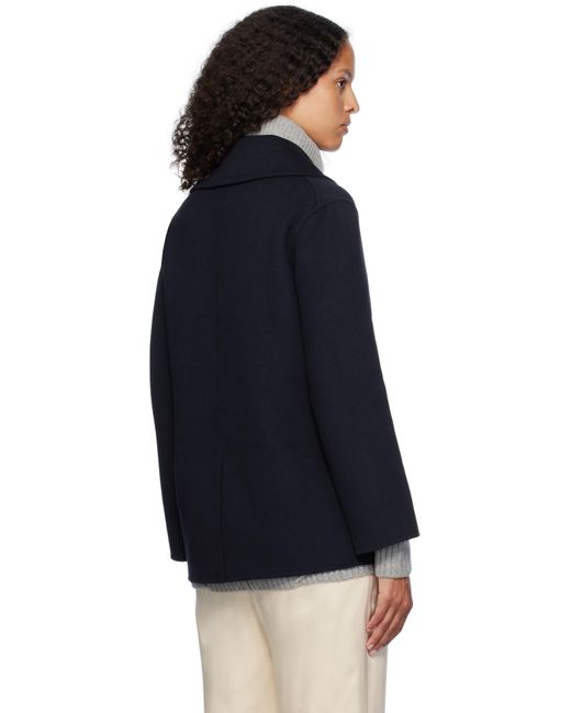 Max Mara ネイビー Efebo ピーコート Black