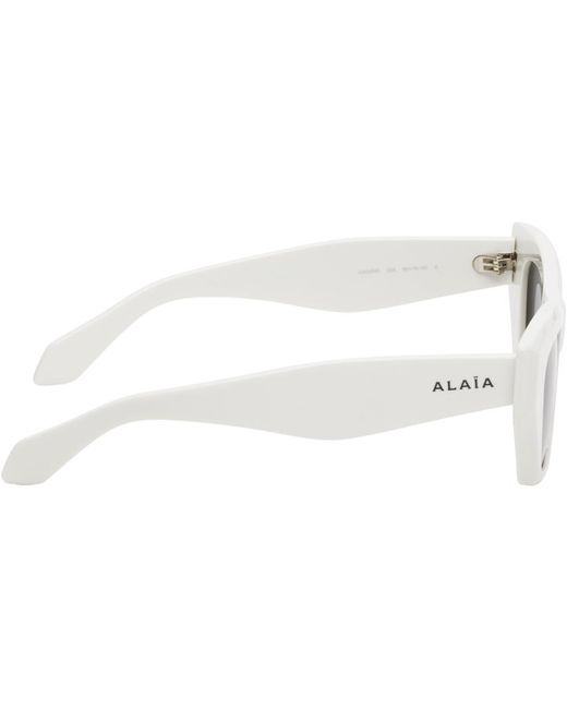 Alaïa Black White Rectangular Sunglasses