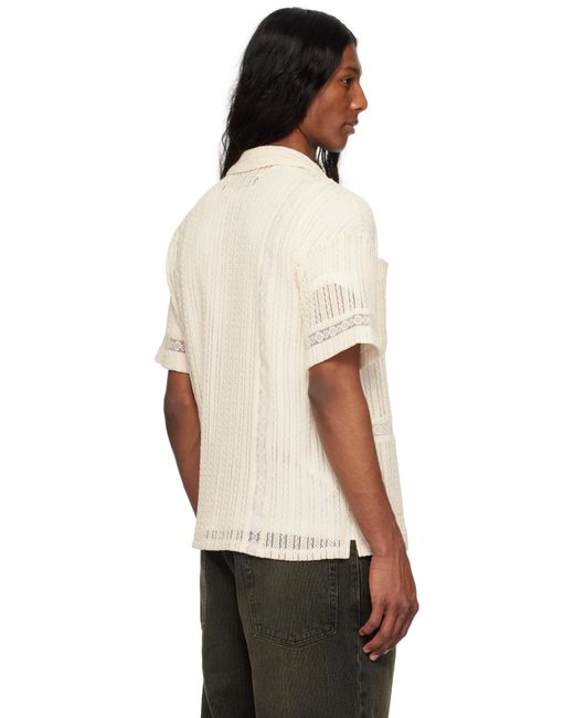 メンズ ANDERSSON BELL ベージュ Jacquard Stripe シャツ Black