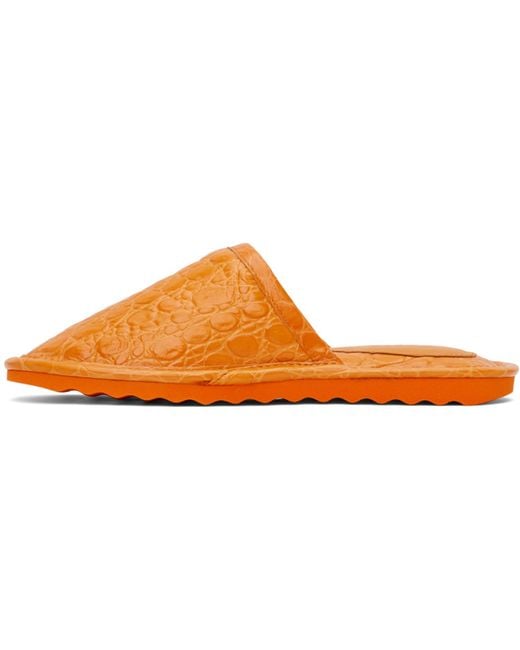 By Far Black Orange Larry Slippers