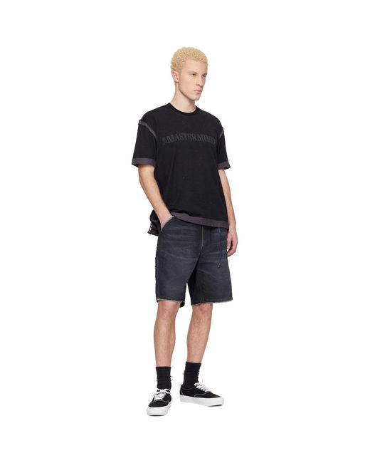 MASTERMIND WORLD Blue Mw Duck Painter Shorts for men