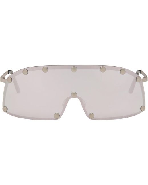 Rick Owens Gray Shielding Sunglasses