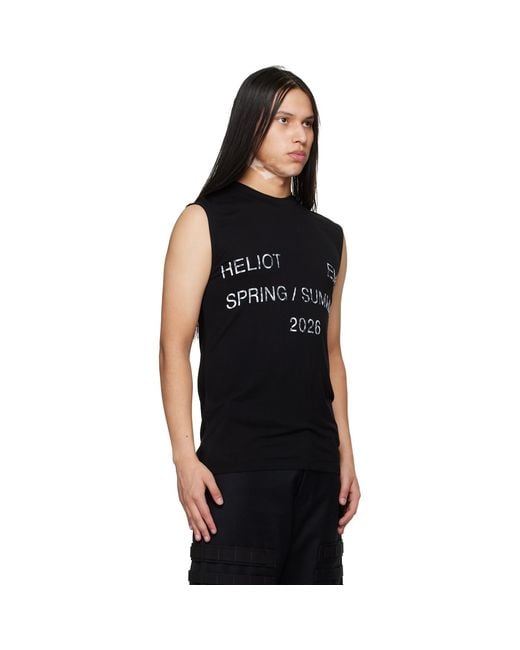HELIOT EMIL Black Overo Tank Top for men