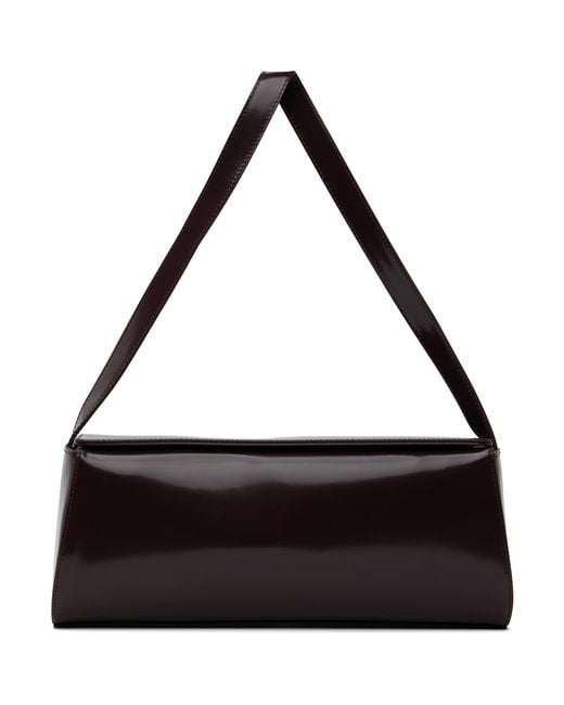 St. Agni Black Burgundy East West Baguette Bag