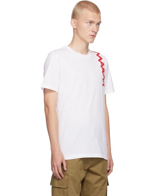 Marni White Mending Logo T-Shirt for men