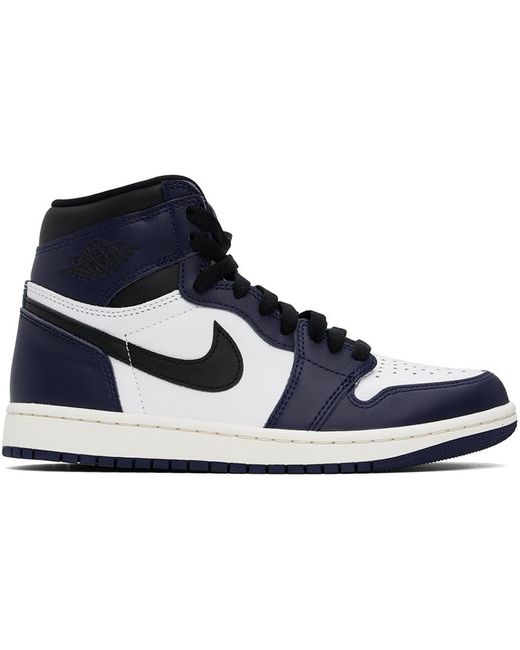 メンズ Nike ネイビー&ホワイト Air Jordan 1 Retro High Og スニーカー Blue