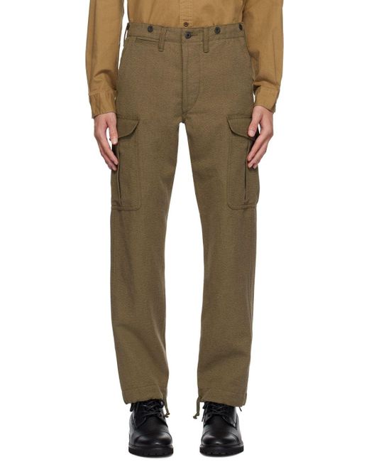 RRL Natural Khaki Regiment Cargo Pants for men