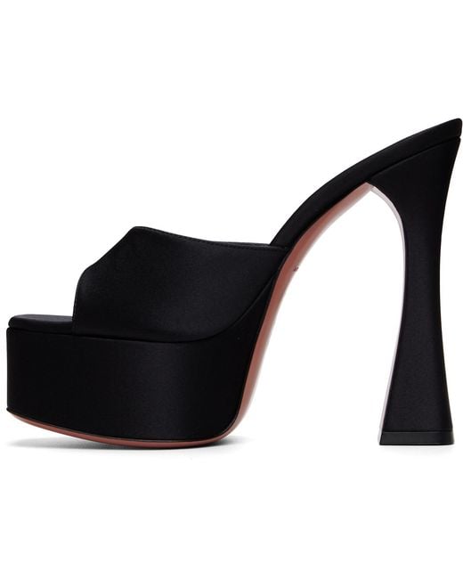 AMINA MUADDI Black Dalida Plateau Slipper 140 Heeled Sandals