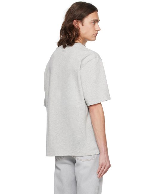 T-shirt gris à logo ami de cœur AMI pour homme en coloris White