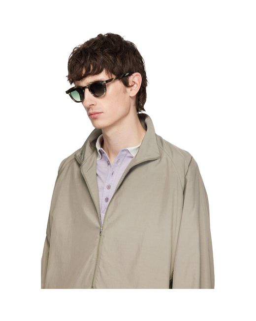 Maison Kitsuné Black Khaki A. Society Edition Camille Sunglasses for men