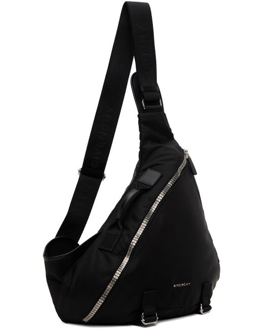 Givenchy Black Medium G-zip Triangle Backpack for men