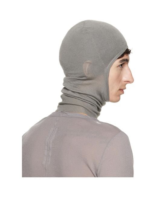 Rick Owens Gray Taupe Tower Skull Balaclava for men