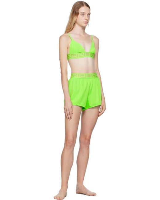 Versace Green Greca Swim Shorts
