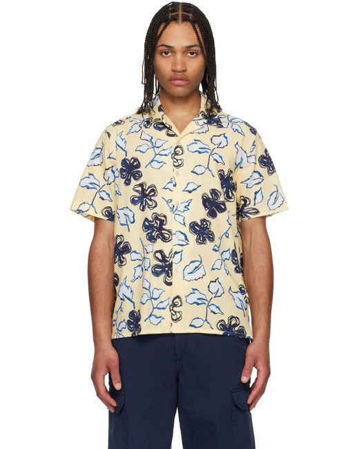 メンズ Paul Smith イエロー＆ブルー 'Yukka' プリント 半袖シャツ Black