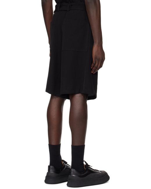 Short plissé noir Jil Sander pour homme en coloris Black