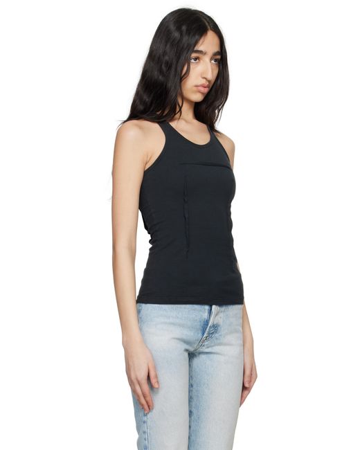 MM6 by Maison Martin Margiela Black Heavy Cotton Jersey Tank Top