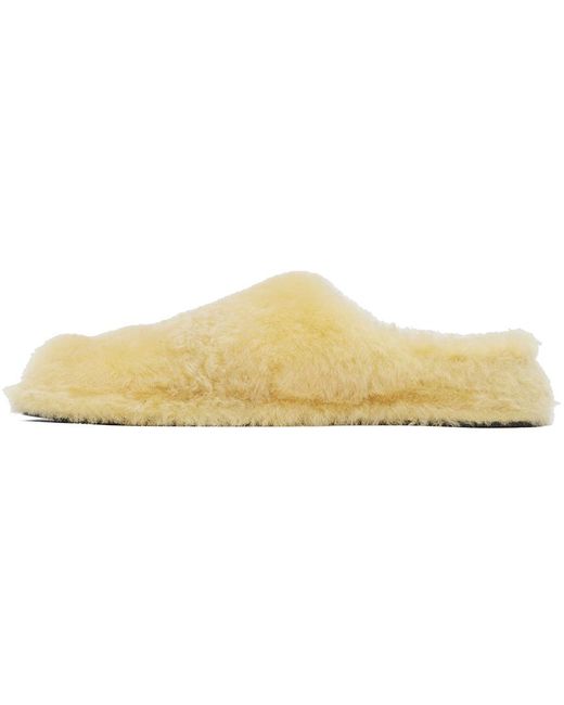 Jil Sander Black Off-white Shearling Slippers