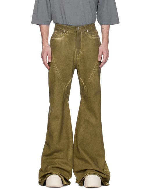 Rick Owens Green Porterville Bias Bootcut Jeans for men