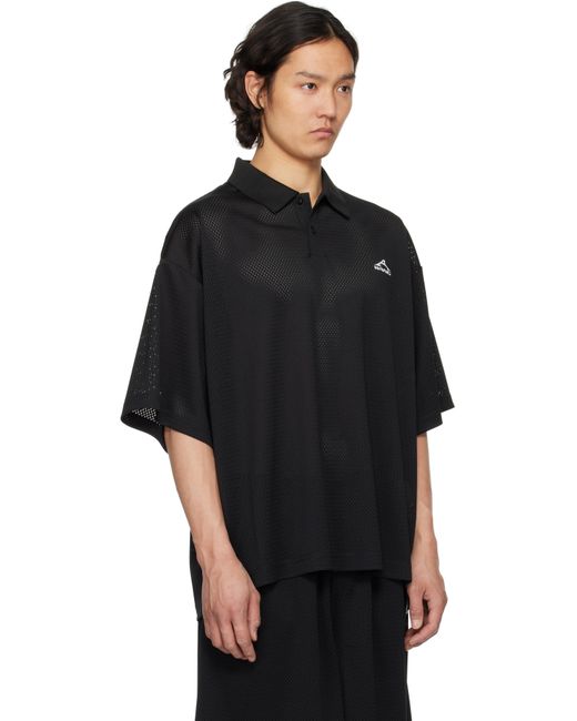 メンズ Alexander Wang ブラック Athletic Mesh Logo ポロシャツ Black