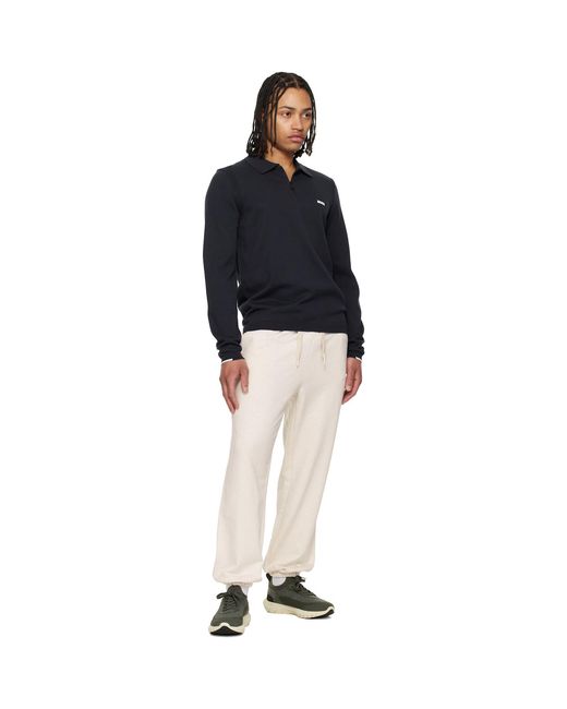 Boss White Off- Drawstring Sweatpants for men