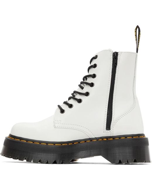 Dr. Martens Leather Jadon Platform Boots in White for Men | Lyst