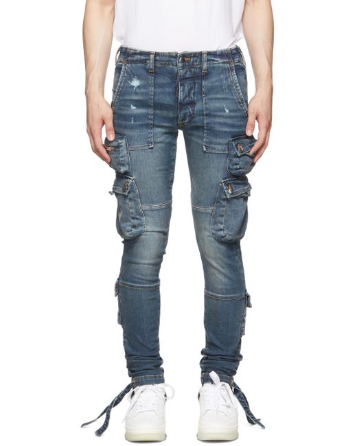 Amiri Denim Tactical Cargo Pants in Blue for Men - Lyst