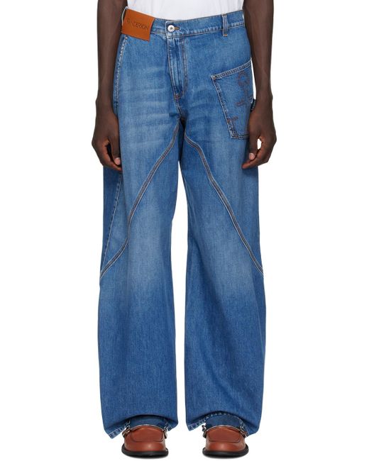 J.W. Anderson Blue Twisted Jeans for men
