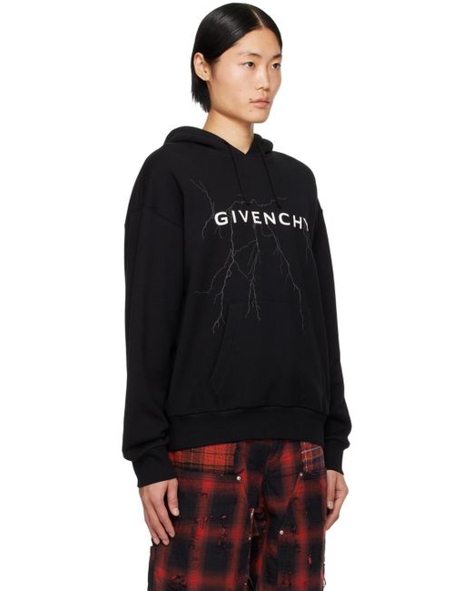 Pull à capuche noir à image Givenchy pour homme en coloris Black
