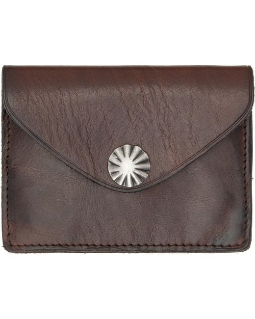 RRL Brown Leather Card Holder for men