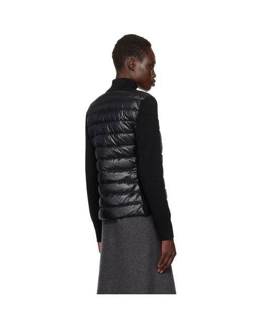 Moncler Black Wool Down-Filled Quilted Jacket