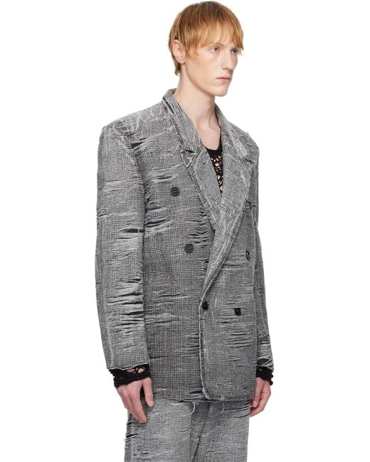 DIESEL Gray D-Pekka-Fsg Denim Blazer for men
