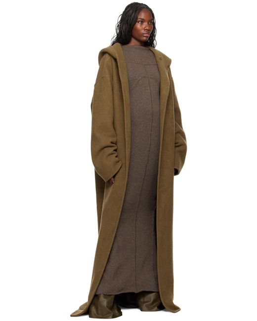 Manteau Long De Style Peignoir Kaki À Capuche Rick Owens en coloris Black