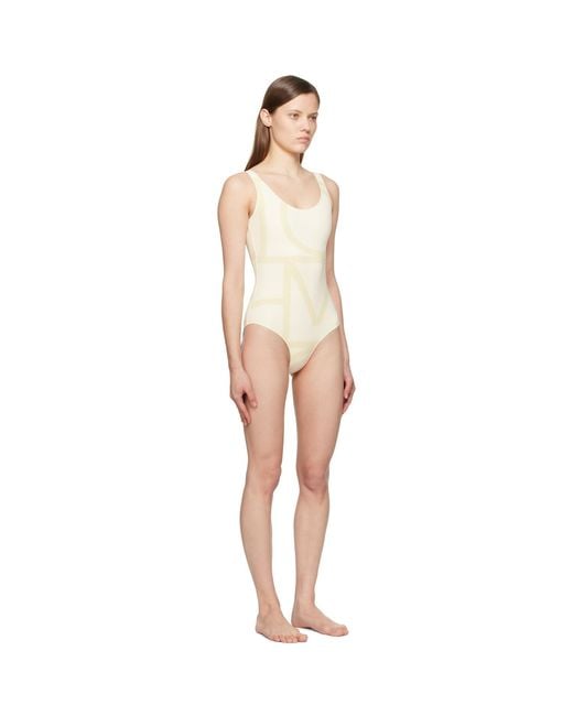 Totême Black Off- Monogram Swimsuit