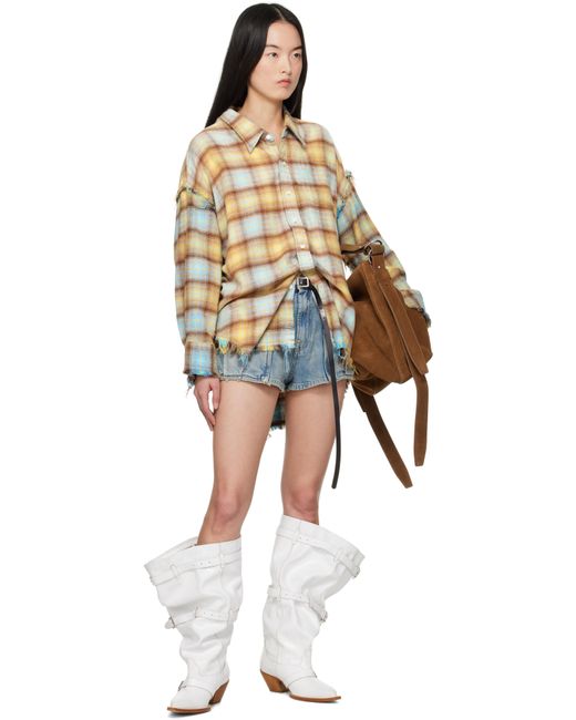 R13 White Buckled-Up Slouch Cowboy Boots