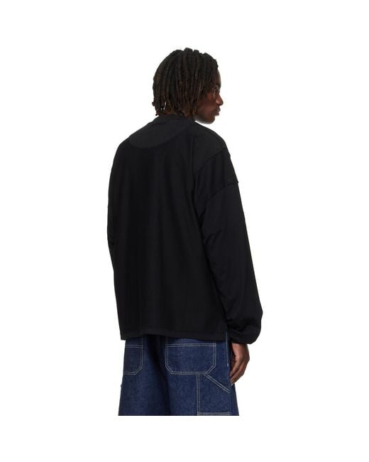 Vetements Black 'Shut Down' Embroidered Longsleeve Sweatshirt for men