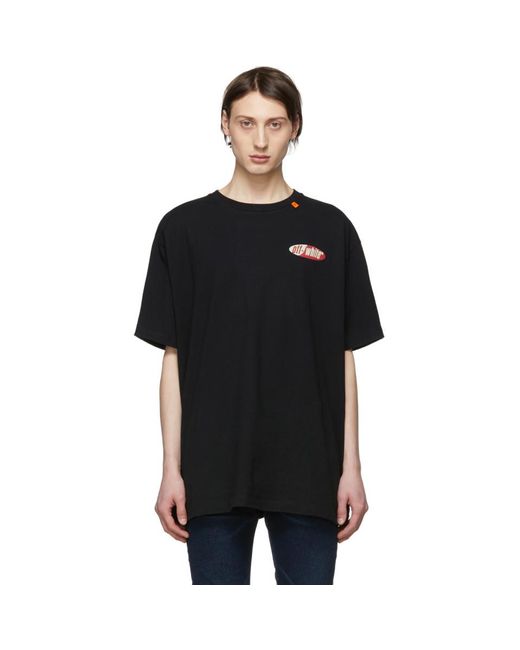Off-White c/o Virgil Abloh Black And Red Oversized Split Logo T-shirt for men